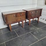 Pair of vintage 70s walnut bedside tables