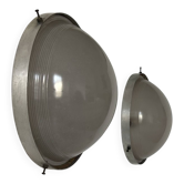 Paire d'appliques modernistes en chrome et verre sablé, France, 1930