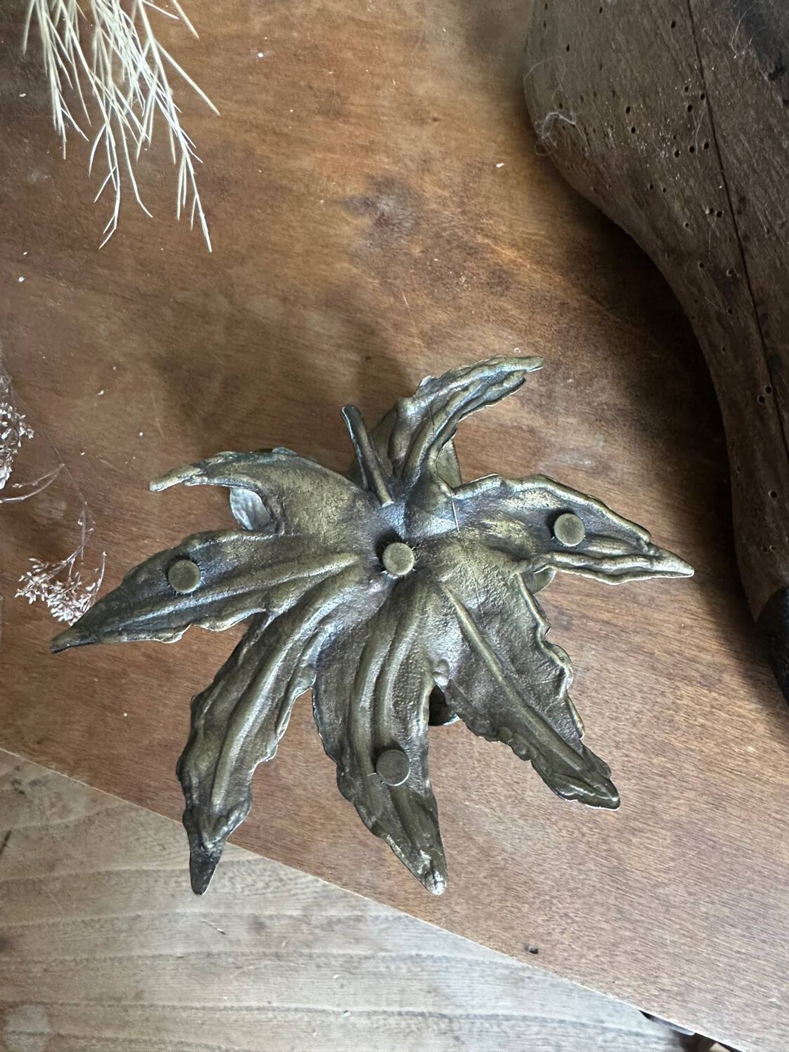 Brass flower candle holder