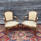 N.T Porrot Pair Of Armchairs In Natural Wood Of Louis XV xviii period Eme Century