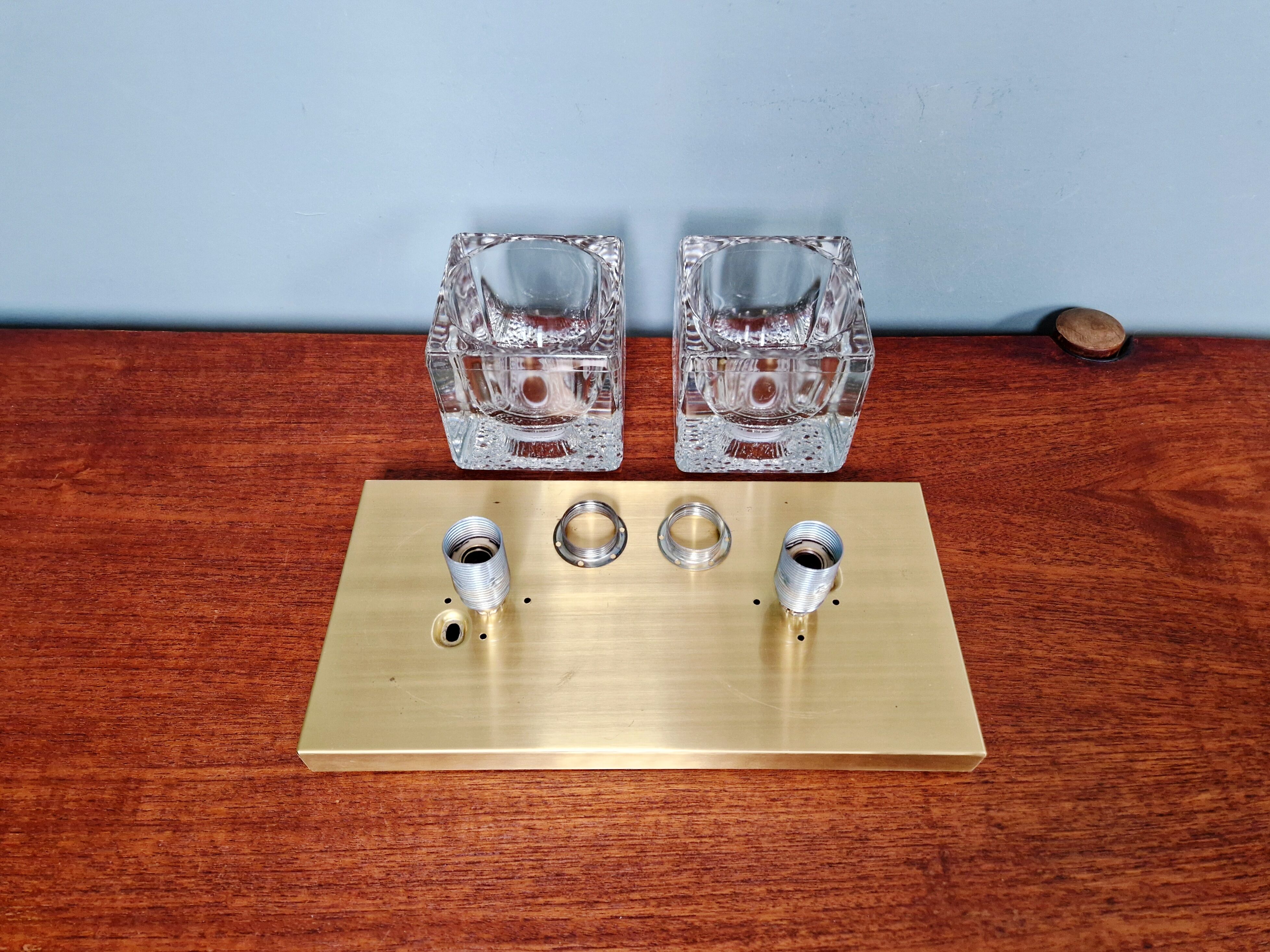 Applique murale double Ice Cube, Peill & Putzler, années 1970