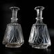 Two Le Creusot wine carafes (Baccarat) 19th century. Leaves