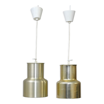 Pair of vintage gold pendant lights
