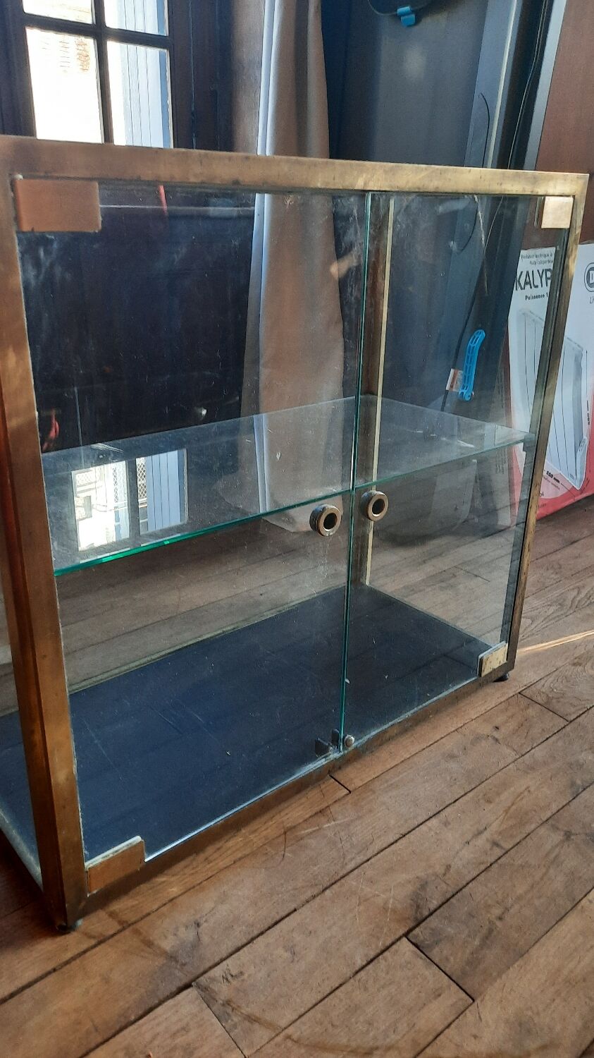 Art deco style brass showcase