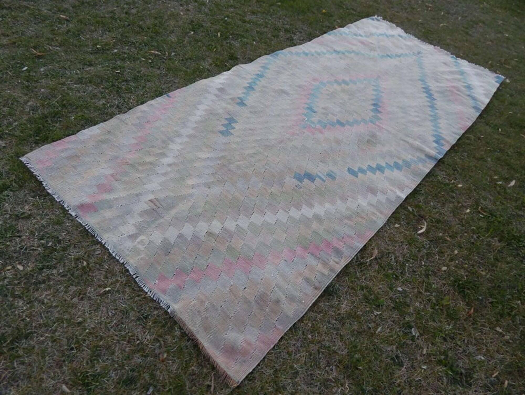 Vintage Turkish hallway rug 125x300 cm