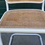 Set of 4 Cesca b32 model chairs in white by Marcel Breuer