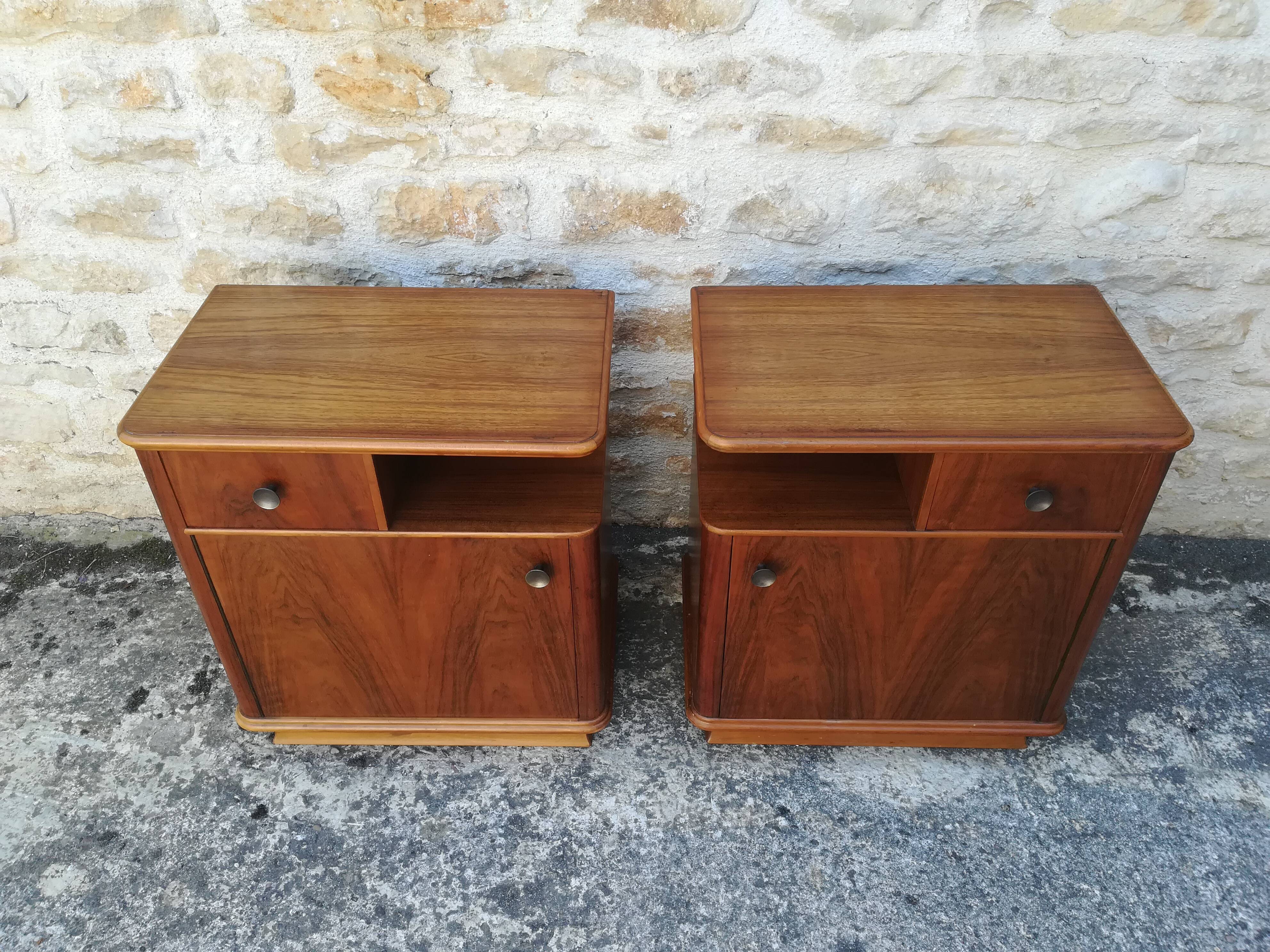 Walnut bedside tables