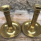 Pair of 19th century push candlesticks