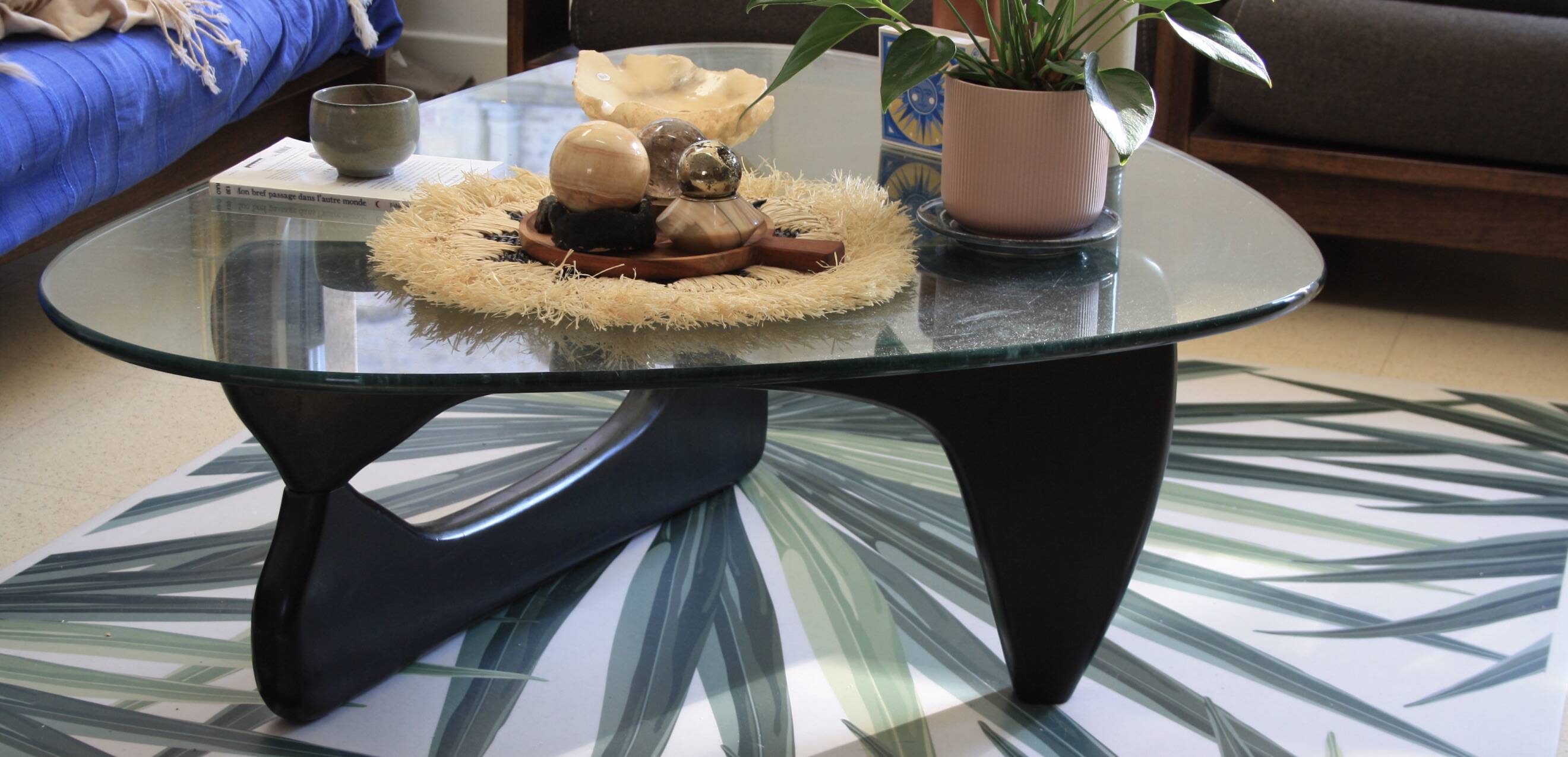 Table basse Isamu Noguchi  bois et verre