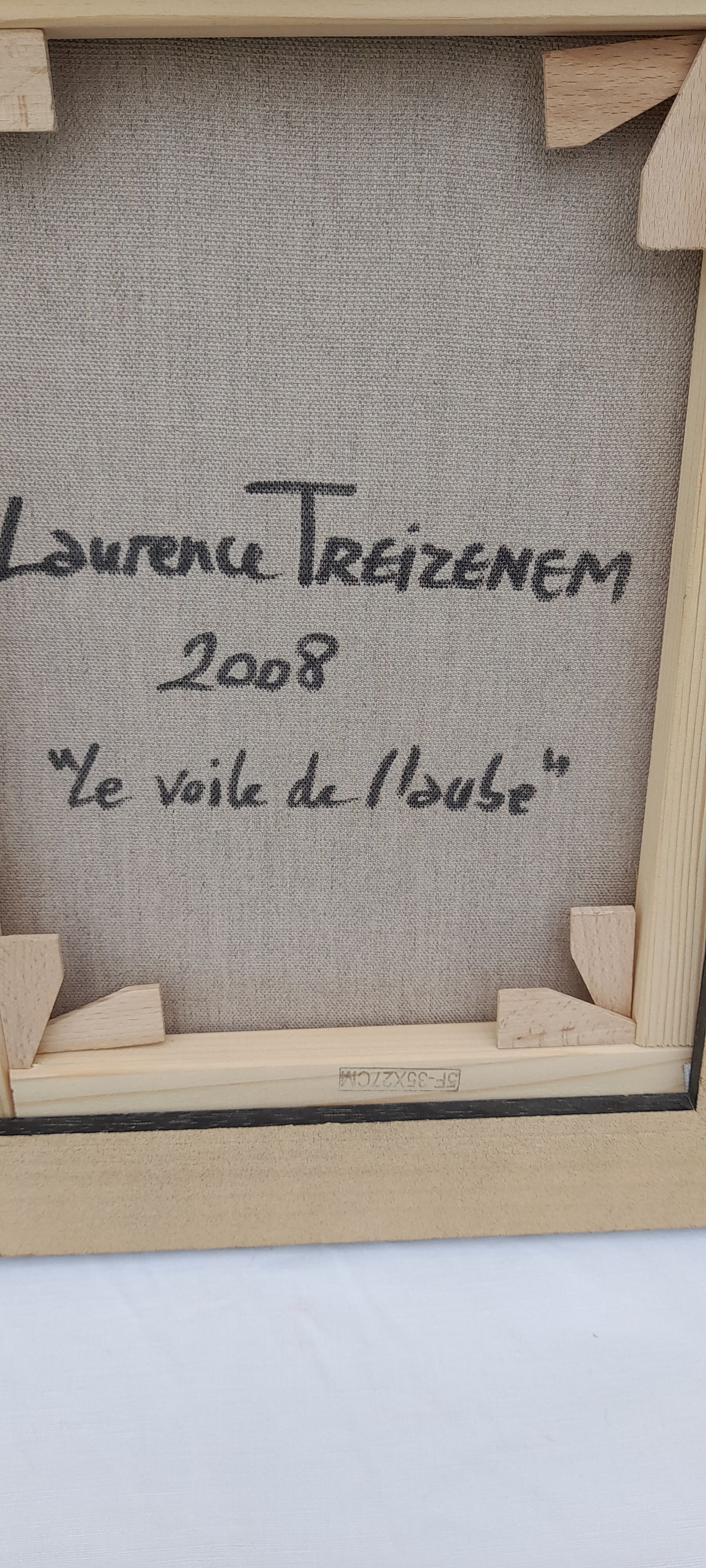 The veil of dawn oil on canvas signed Laurence Treizenem 41 x 33 cm