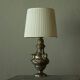 Antique Table Lamp in Patinated Brass and Silver, 19th Century