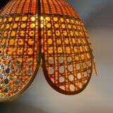 60s rattan flower chandelier
