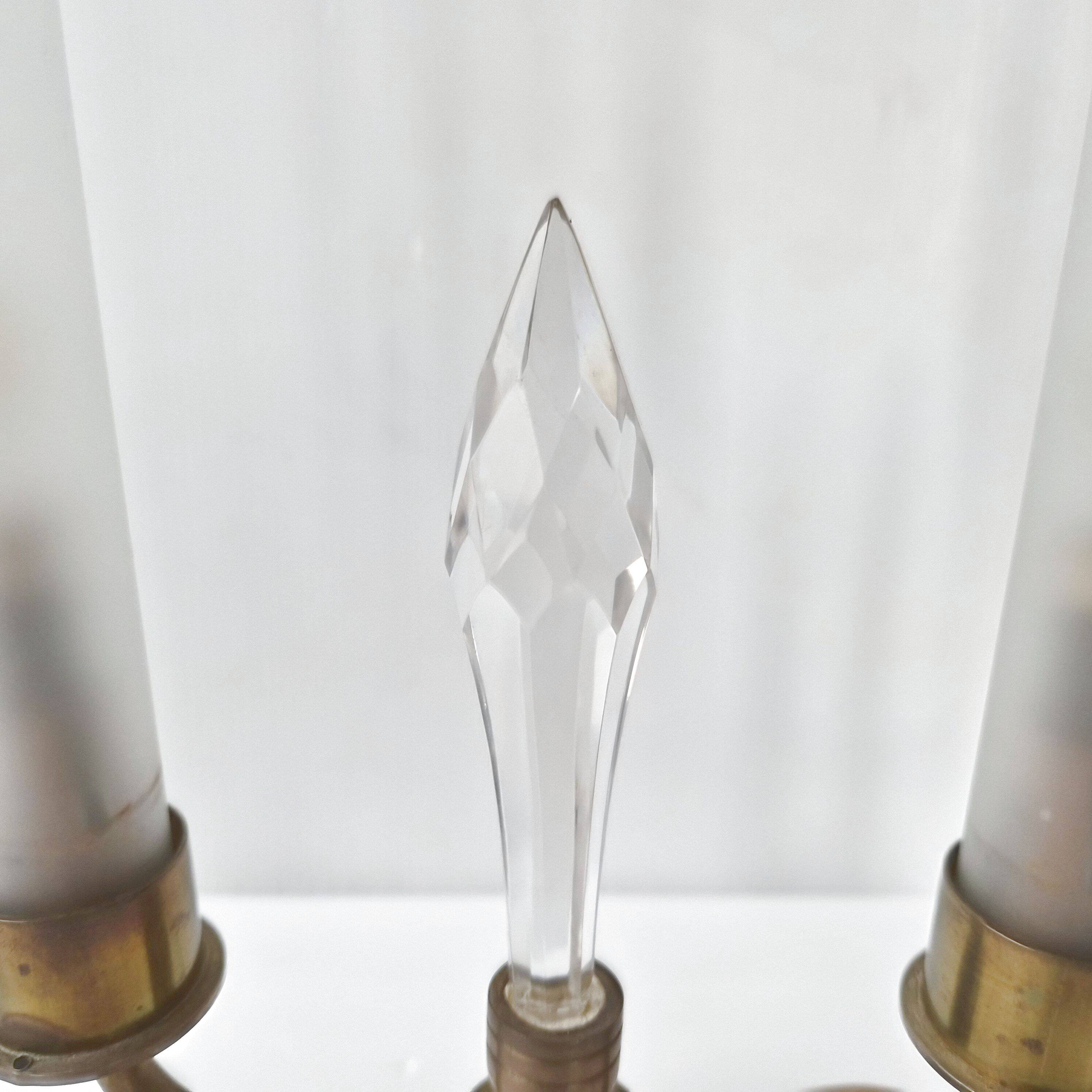 Pair of vintage candlestick lamps from the 1950s.