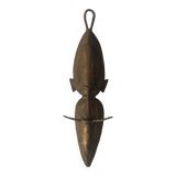 Brass mask tribal ethnic wall decoration object vintage African art handmade sculpture