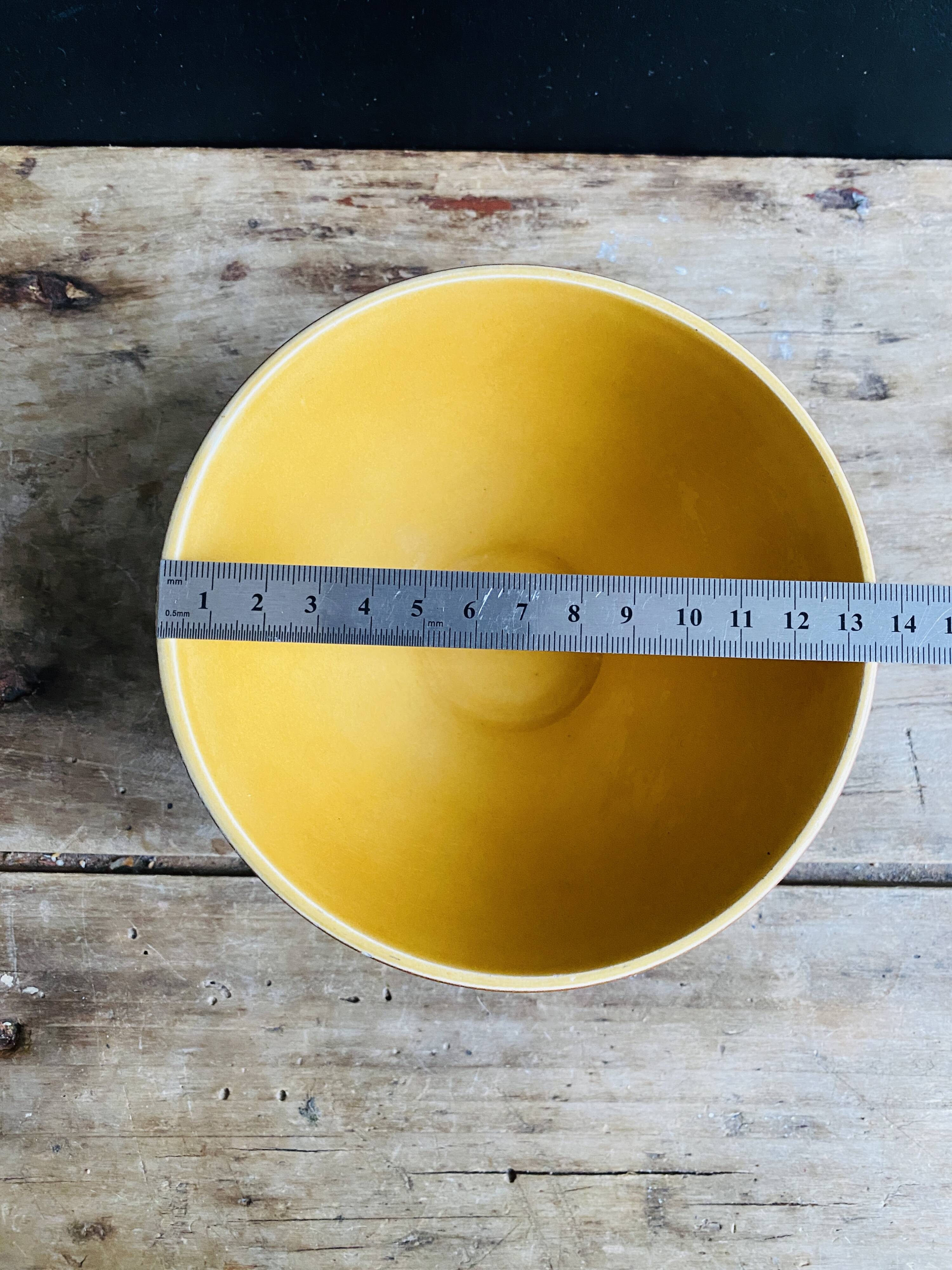 Old faceted bowl with polka dot pattern from the Sarreguemines earthenware factory
