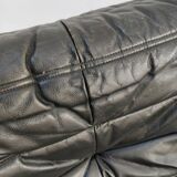 Togo in black leather by Ligne Roset
