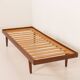 Danish mid century teak daybed in black leather, 1960s