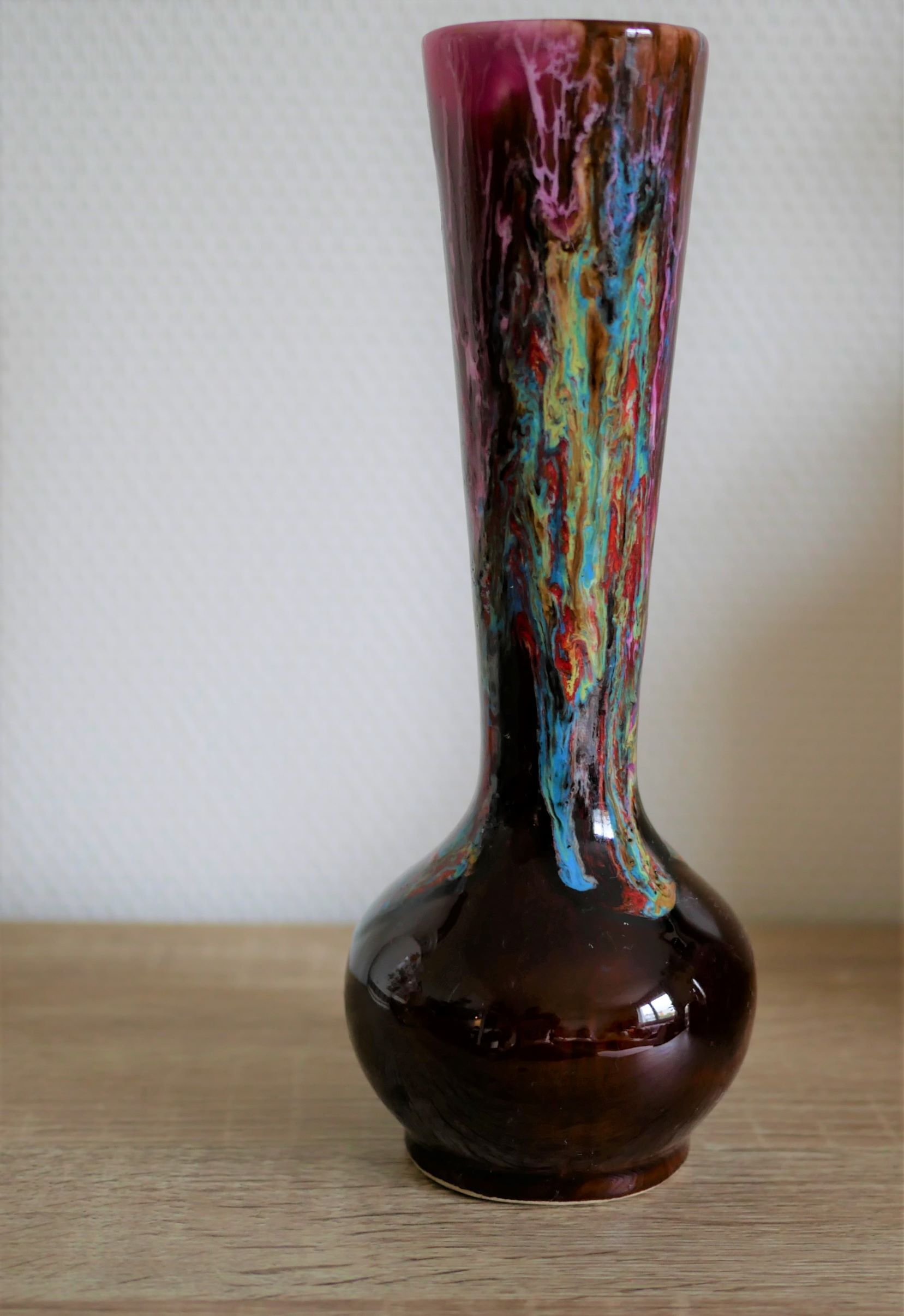 Vase Vallauris vintage Brown-rose
