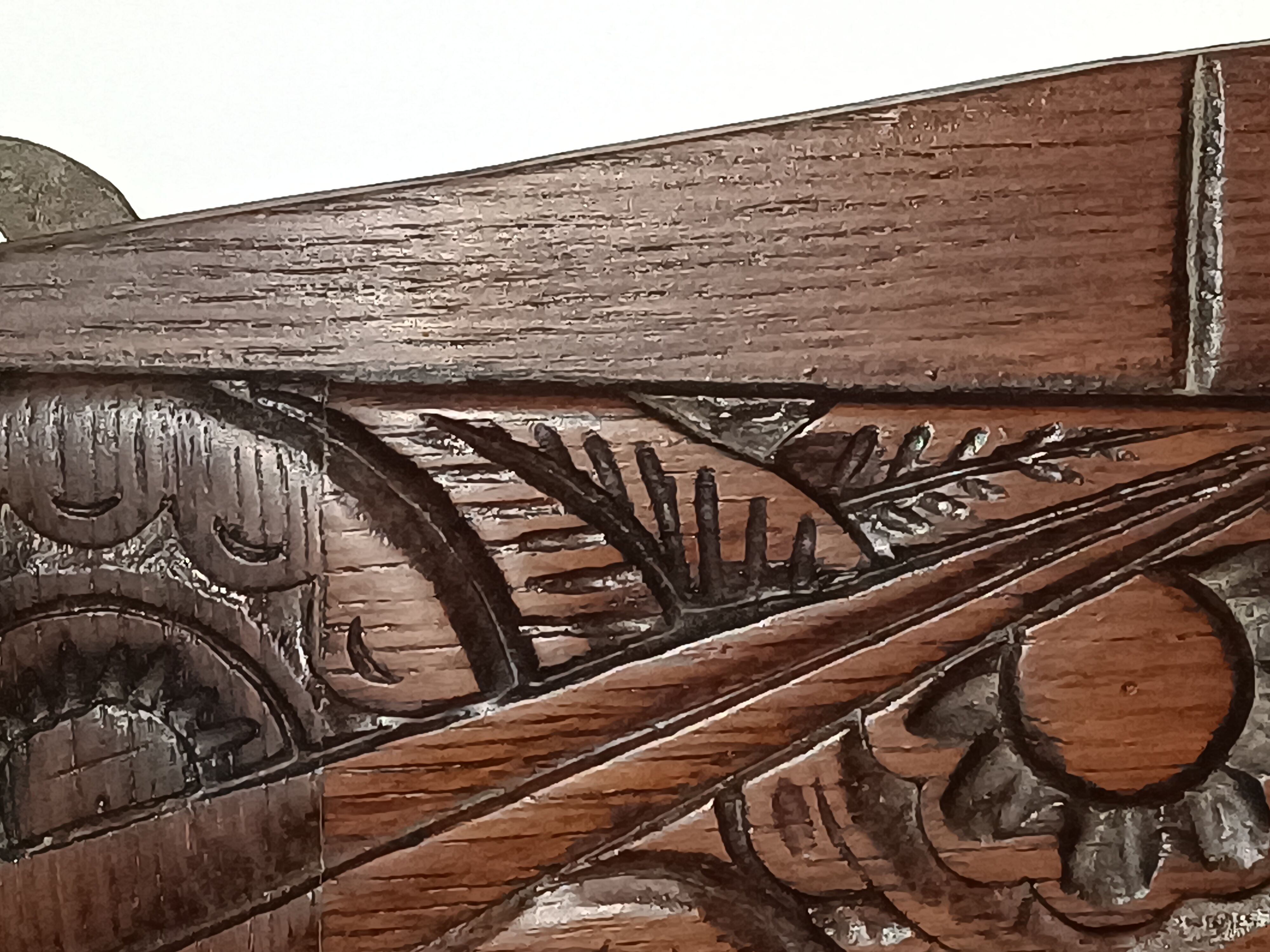 Mirror with 2 drawers solid oak. 50s