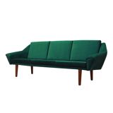 Green velvet sofa, Danish design, 1980s, production: Denmark