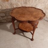 Walnut chippendale-style round coffee table