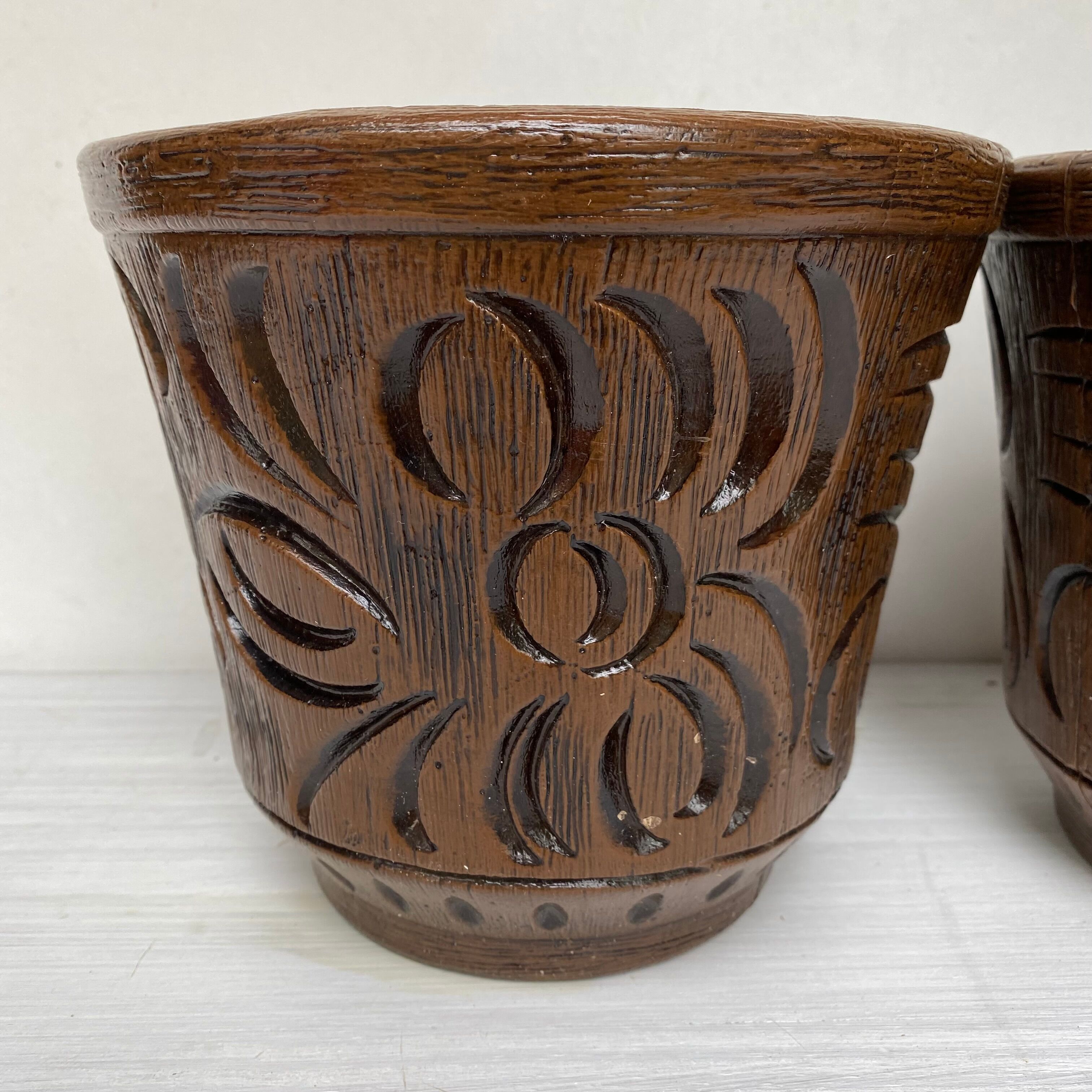 Caches pots vintage plastique Chatelain