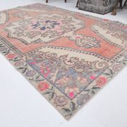 4x7 Pale Orange & Beige Oriental Wool Turkish Vintage Rug, 127x210Cm SK 6787
