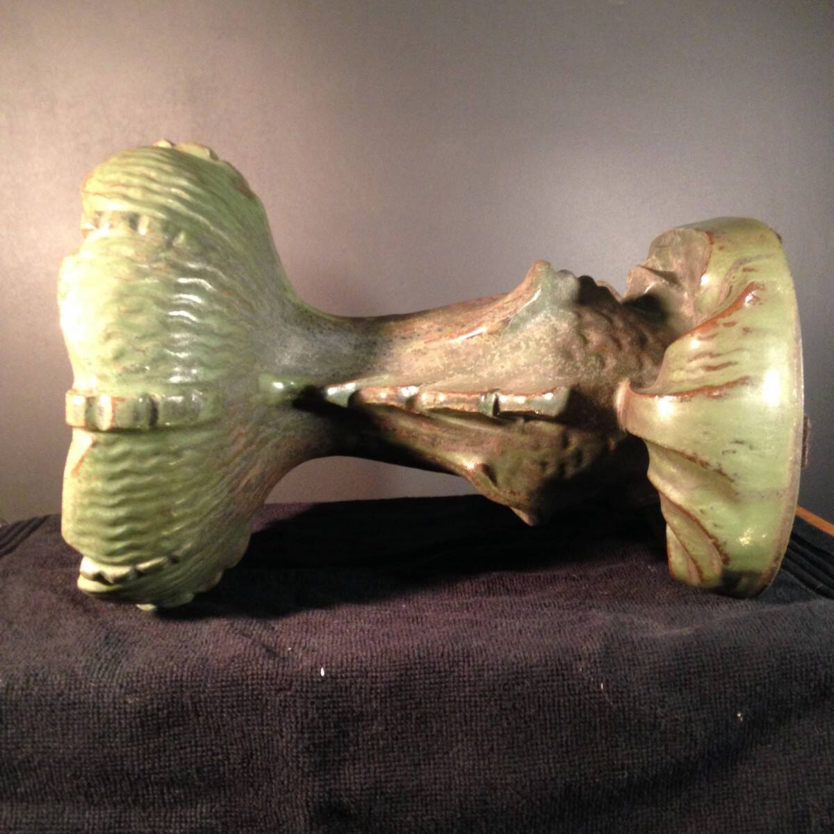 Art Deco fish fruit bowl, Roger Guérin, Bouffioulx stoneware 1925