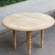 Interior's extendable round dining table with shutters, renovated in solid wood, 15