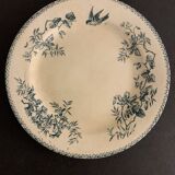 6 old blue flat plates La Samaritane Terre de Fer
