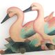 Vintage wall coat rack - Carved wood duck patterns - 1900