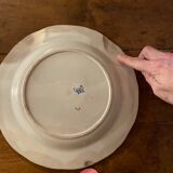 Set of 9 plates (hollow and flat) GIEN - Rooster and peonies - Late nineteenth / early twentieth century