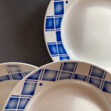 Set of 6 Sarreguemines flat plates Cornouailles blue pattern