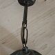 Vintage Amber Glass Suspension Globe with Floral Engravings 70s Retro Chic Style
