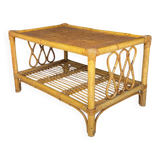 Vintage bamboo coffee table, Italy, 1970s