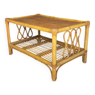 Vintage bamboo coffee table, Italy, 1970s