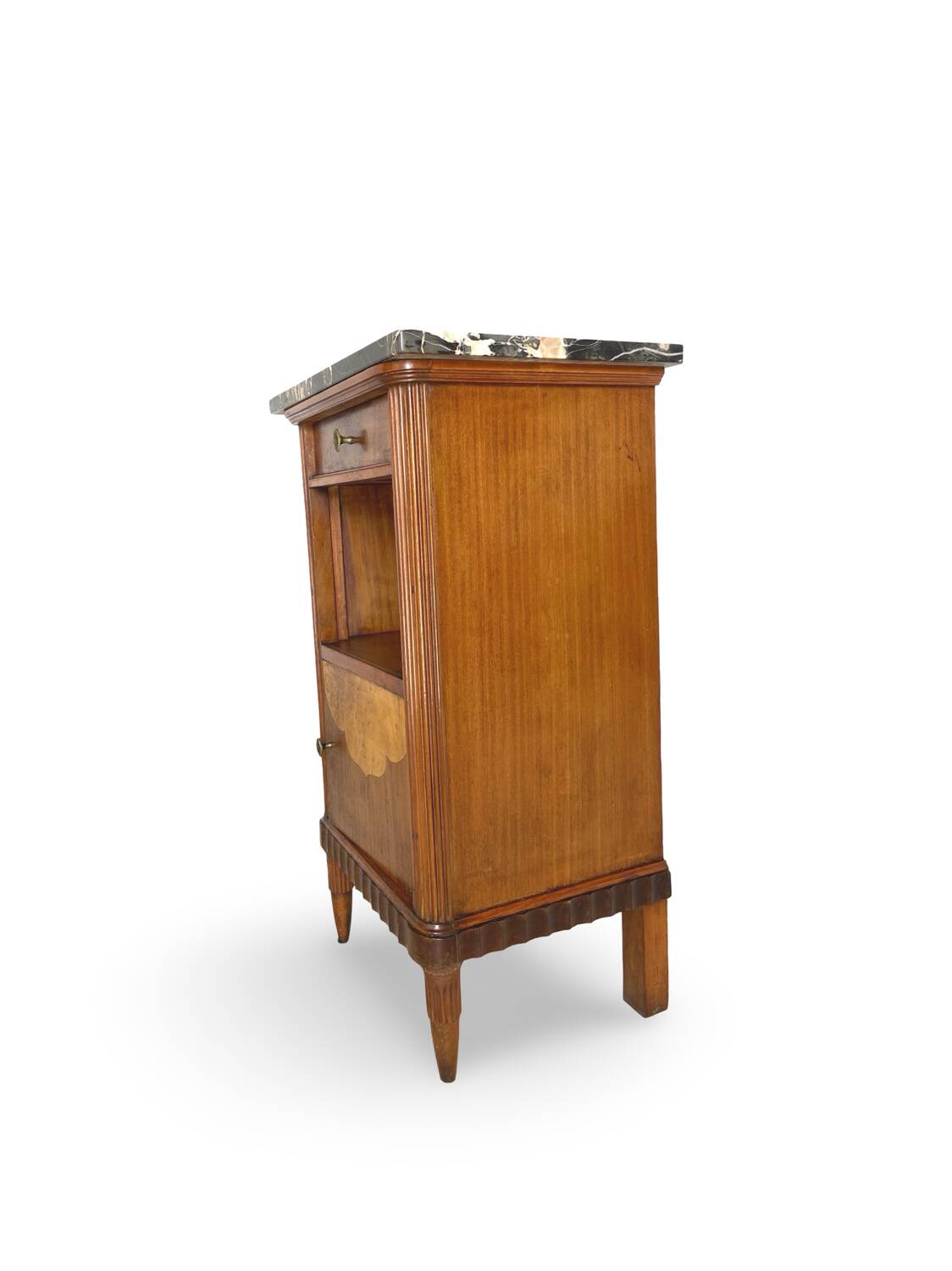Tables de chevet italiennes en placage d'acajou avec de splendides