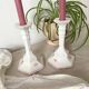 Pair of ceramic candlesticks, Italy
