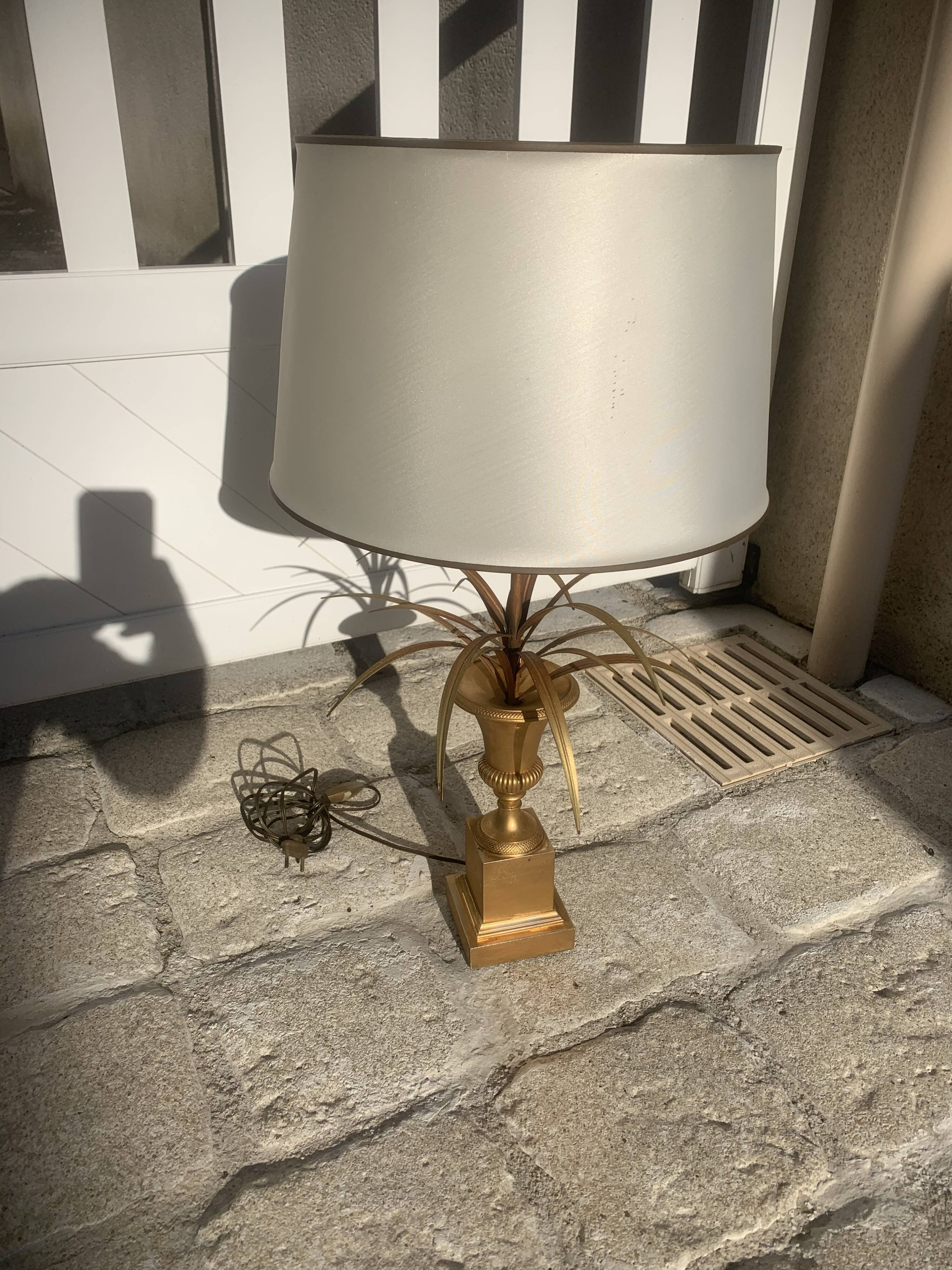 Bronze Palm lamp by Maison Charles