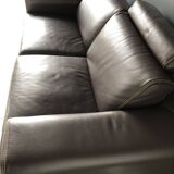Roche Bobois leather sofa chocolate model