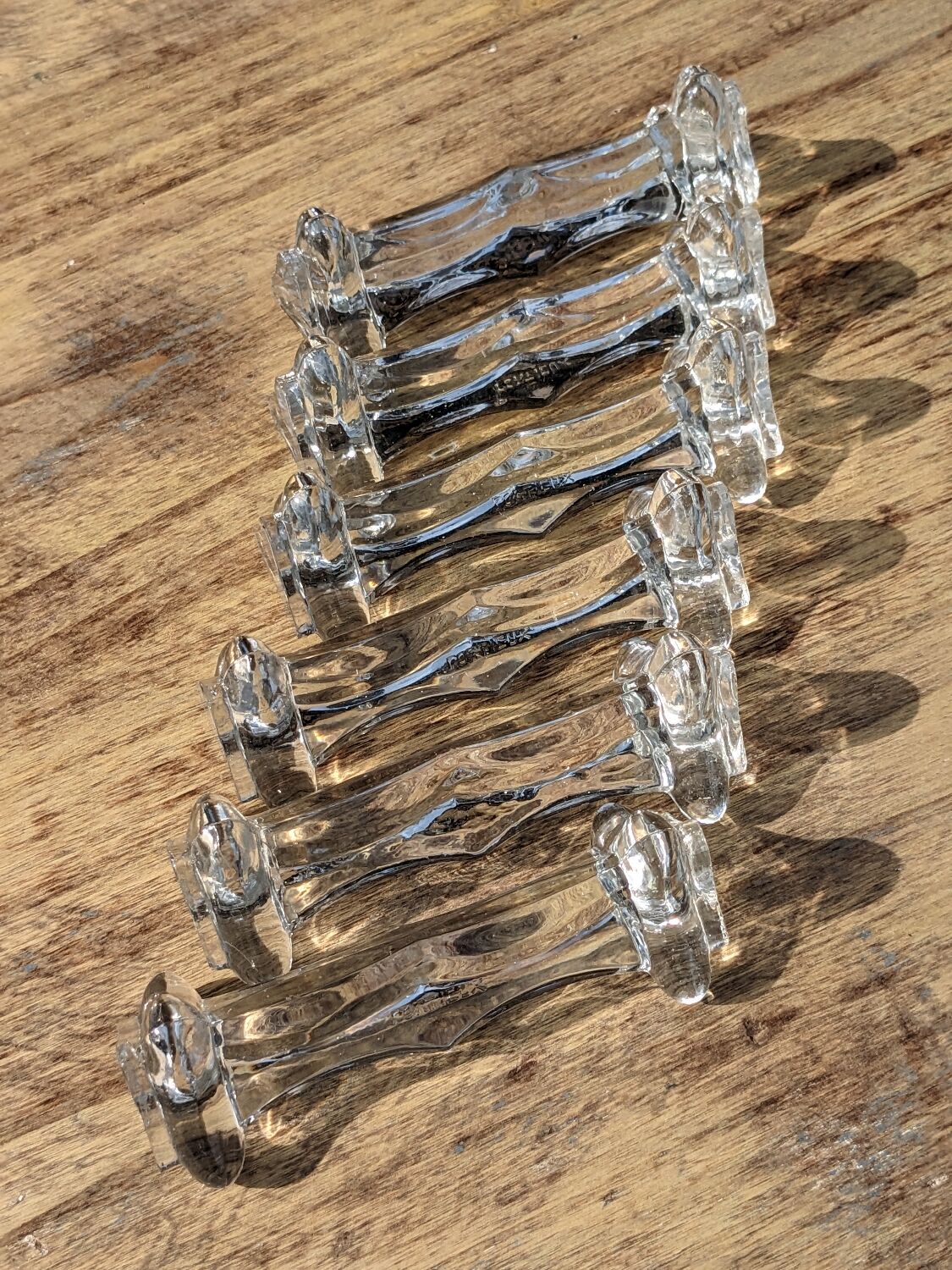 Set of 6 crystal knife holder