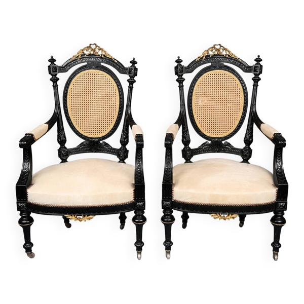 Paire de fauteuils Napoléon III.