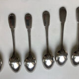6 small silver metal spoons