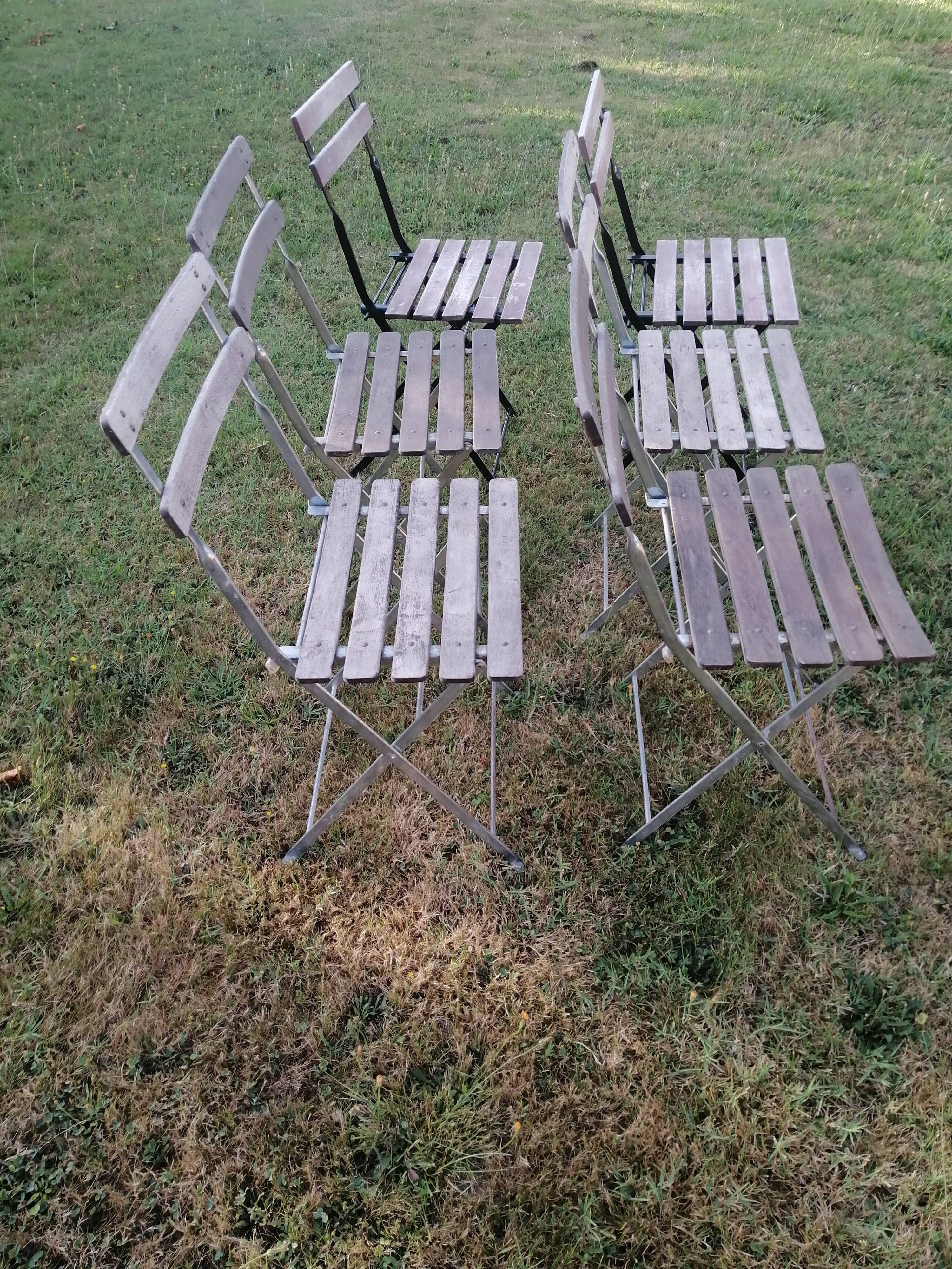 Vintage garden folding chairs