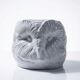 Large cache pot owl head vintage Italian white earthenware