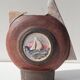 Ceramic vase decor boat signed