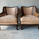 Pair of vintage 1940 canned armchairs