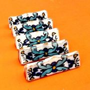 1920s-1940s 5 Tunisian Ceramic Knife Rests Nabeul