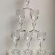 Set of 10 small glasses with feet / crystal liquor engraved 30s