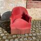 Fauteuil crapaud velours rose